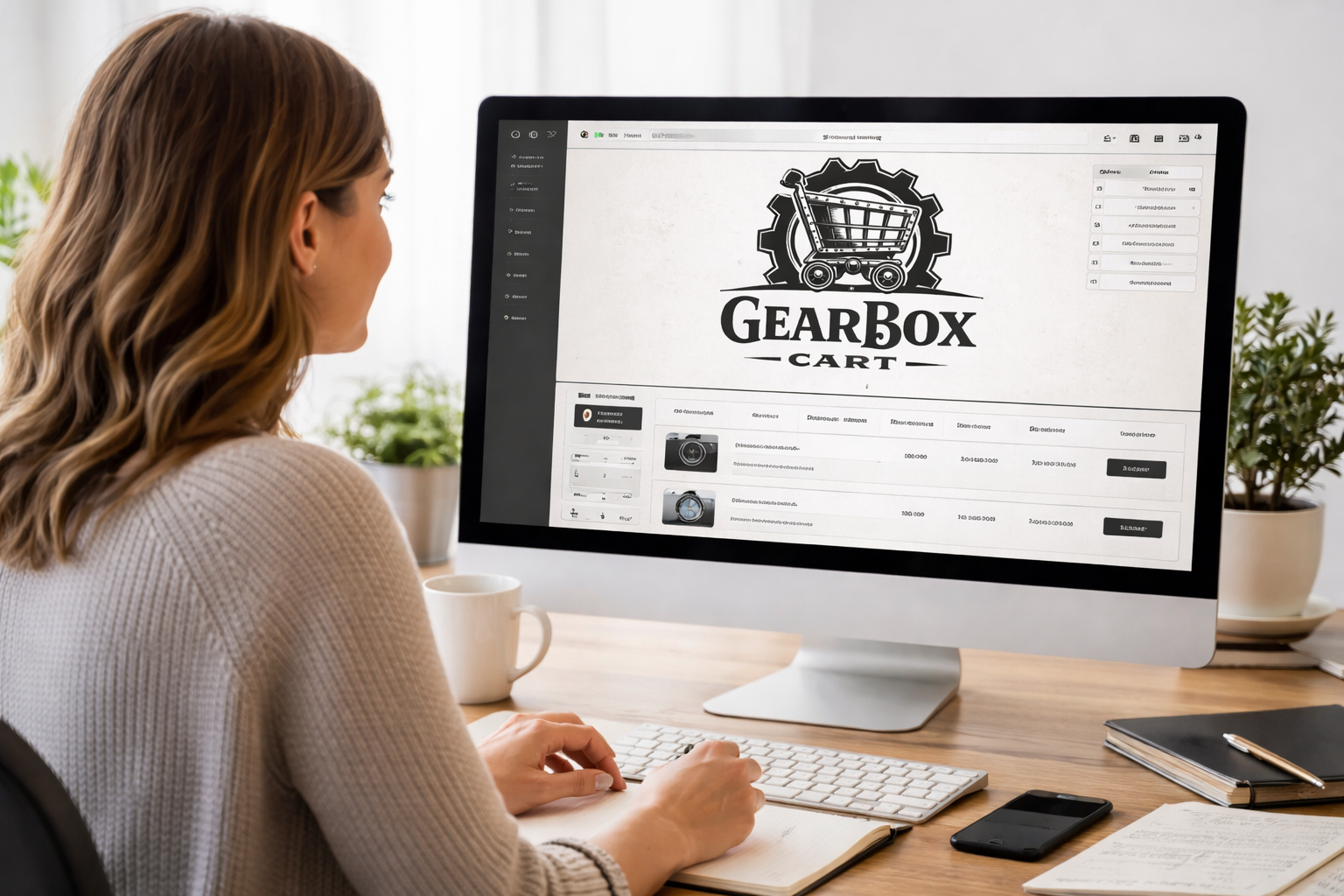 Store owner managing their GearBox Cart store